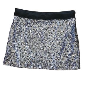 Glamorous Sequin Mini Skirt in Silver and Black